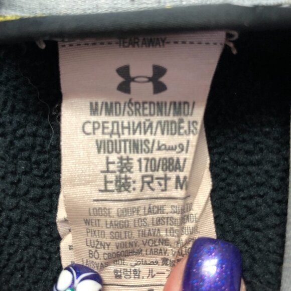 Under Armour Black & Grey Cold Gear Kangaroo Hoodie Size Men's Medium - Picture 5 of 13